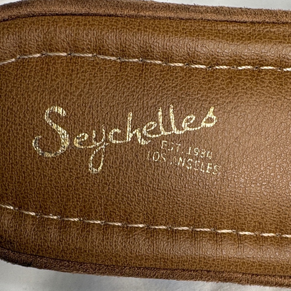 Seychelles Poppy Brown Suede Buckle Platform Mule Slide Sandals 9.5 - Picture 9 of 11